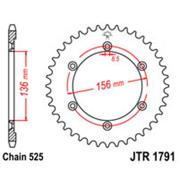 JT JT Rear Sprockets R/W 1791-43 SUZ (4365)